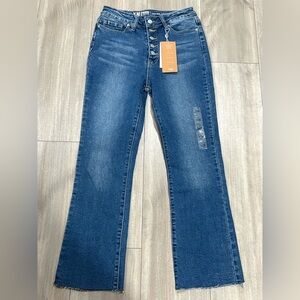 🆕 YMI Women's Classic High Rise Ankle Flare Blue Flare Jeans Size 7/28